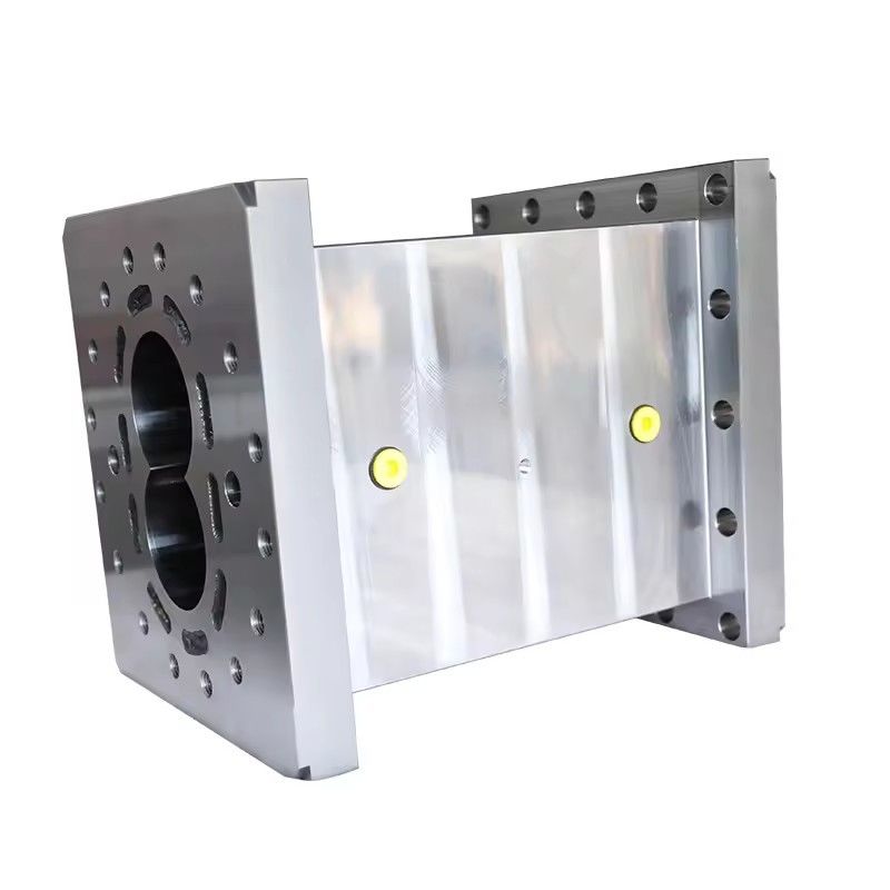 Parallelle twee-schroef plastic extruder met hoge slijtvastheid en corrosiebestendigheid schroefelementen en op maat gemaakte loop