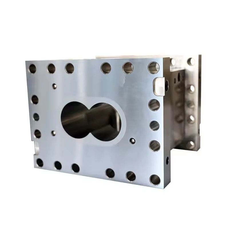 Parallelle twee-schroef plastic extruder met hoge slijtvastheid en corrosiebestendigheid schroefelementen en op maat gemaakte loop