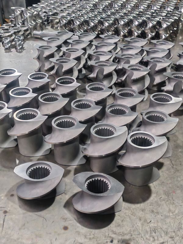 Plastic Extrusion Line Schroefelementen 60mm-120 Schroeflengte 100rpm-1200 Schroefsnelheid voor Twin Screw Extruder Machine