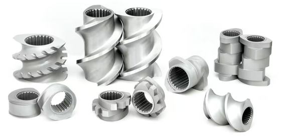 Co-roterende dubbelschroefextruder machine onderdelen As Schroef Segment Cilinder en Zijtoevoer gebruikt voor lithium batterij machine